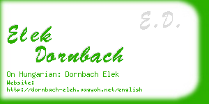 elek dornbach business card